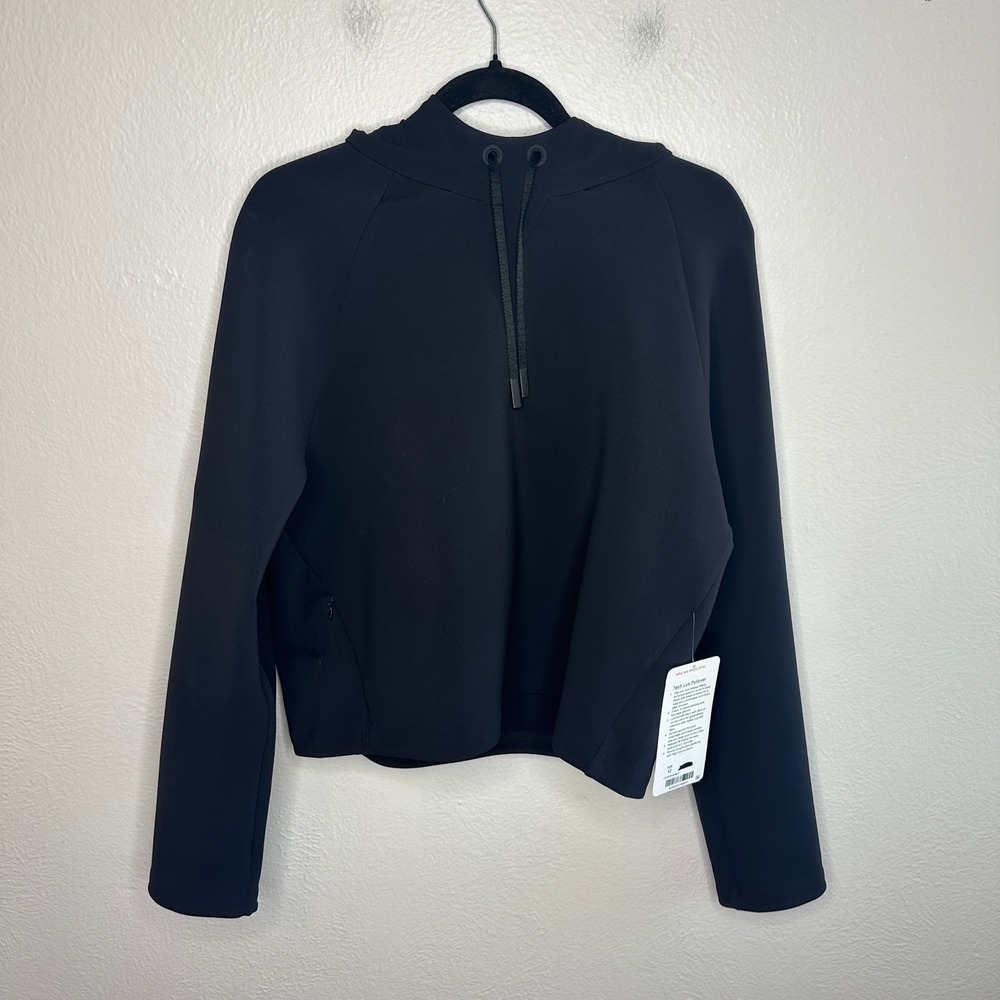 Lululemon Tech Lux Pullover Black Cropped Hoodie LW3ARNS Size 12 NWT - Picture 4 of 10